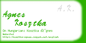 agnes kosztka business card